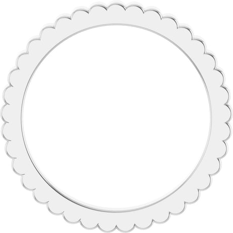 14K White 1.5 mm Grooved Half Round Band Size 5