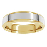 14K Yellow/White 5 mm Flat Band with Round Edge