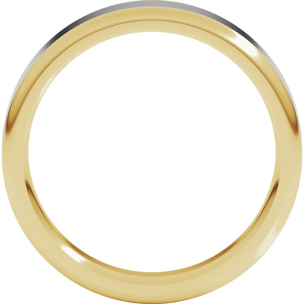 14K Yellow/White 5 mm Flat Band with Round Edge