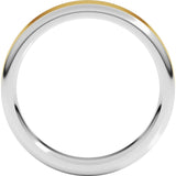 14K White/Yellow 5 mm Round Edge Flat Band Size 10