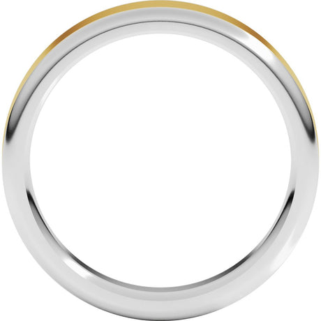 14K White/Yellow 5 mm Round Edge Flat Band Size 10
