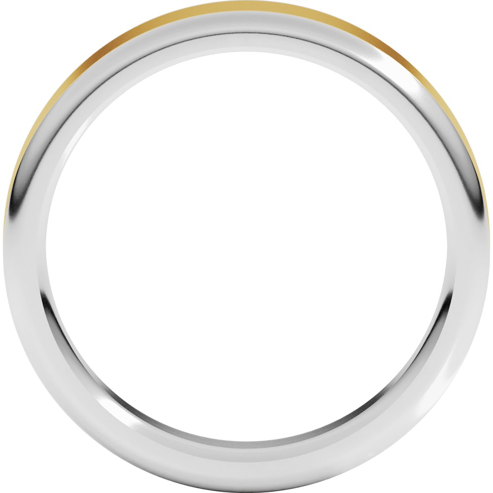 14K White/Yellow 5 mm Round Edge Flat Band Size 7