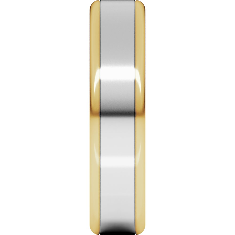 14K Yellow/White 5 mm Flat Band with Round Edge