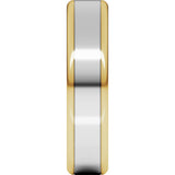 14K Yellow/White 5 mm Flat Band with Round Edge