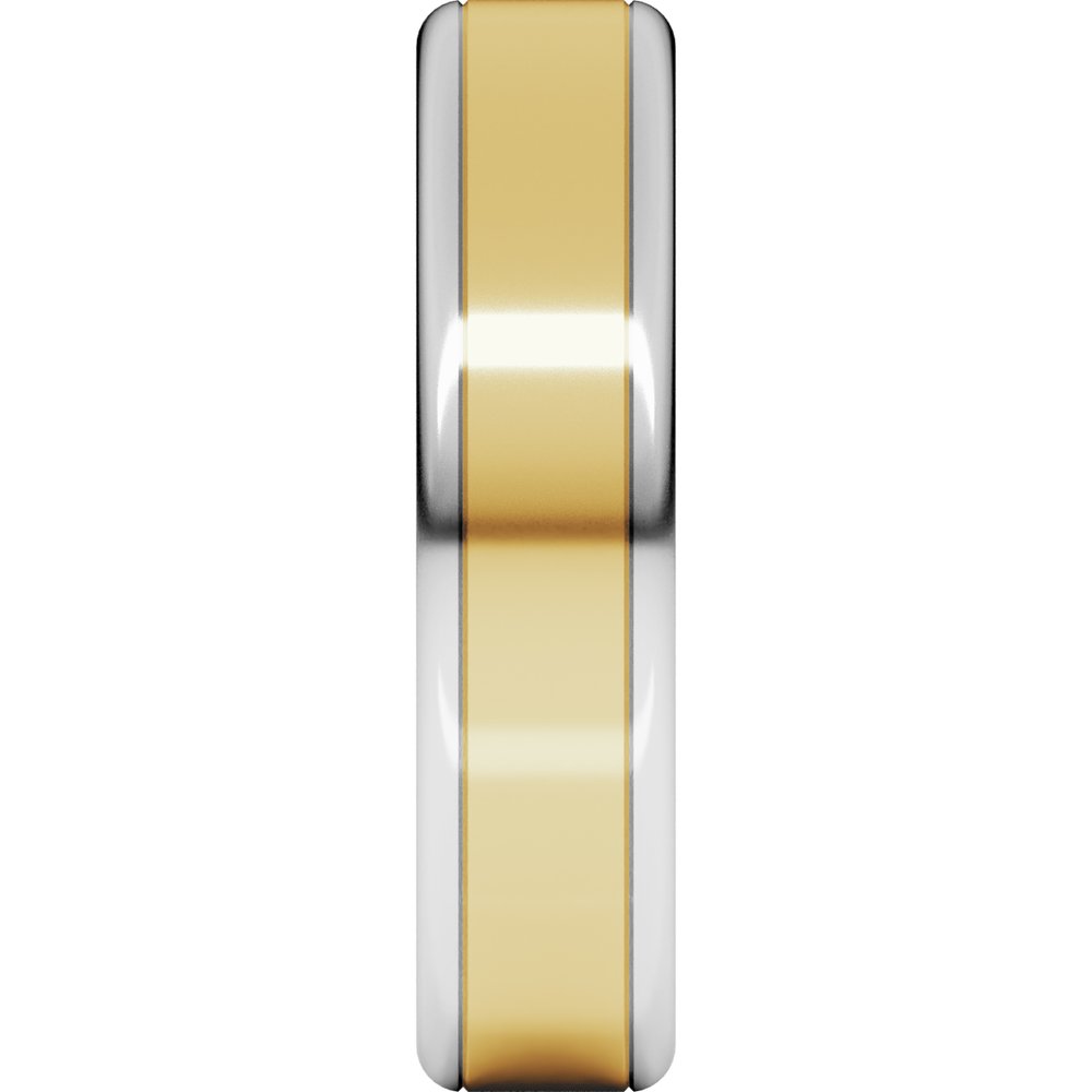 14K White/Yellow 5 mm Round Edge Flat Band Size 7