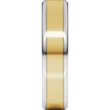 14K White/Yellow 5 mm Round Edge Flat Band Size 10