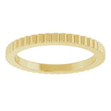 14K Yellow 1.5 mm Grooved Half Round Band