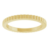 14K Yellow Gold 1.5 mm Grooved Half Round Band Size 6