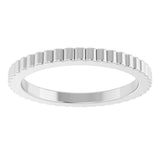 Sterling Silver 1.5 mm Grooved Half Round Band Size 6