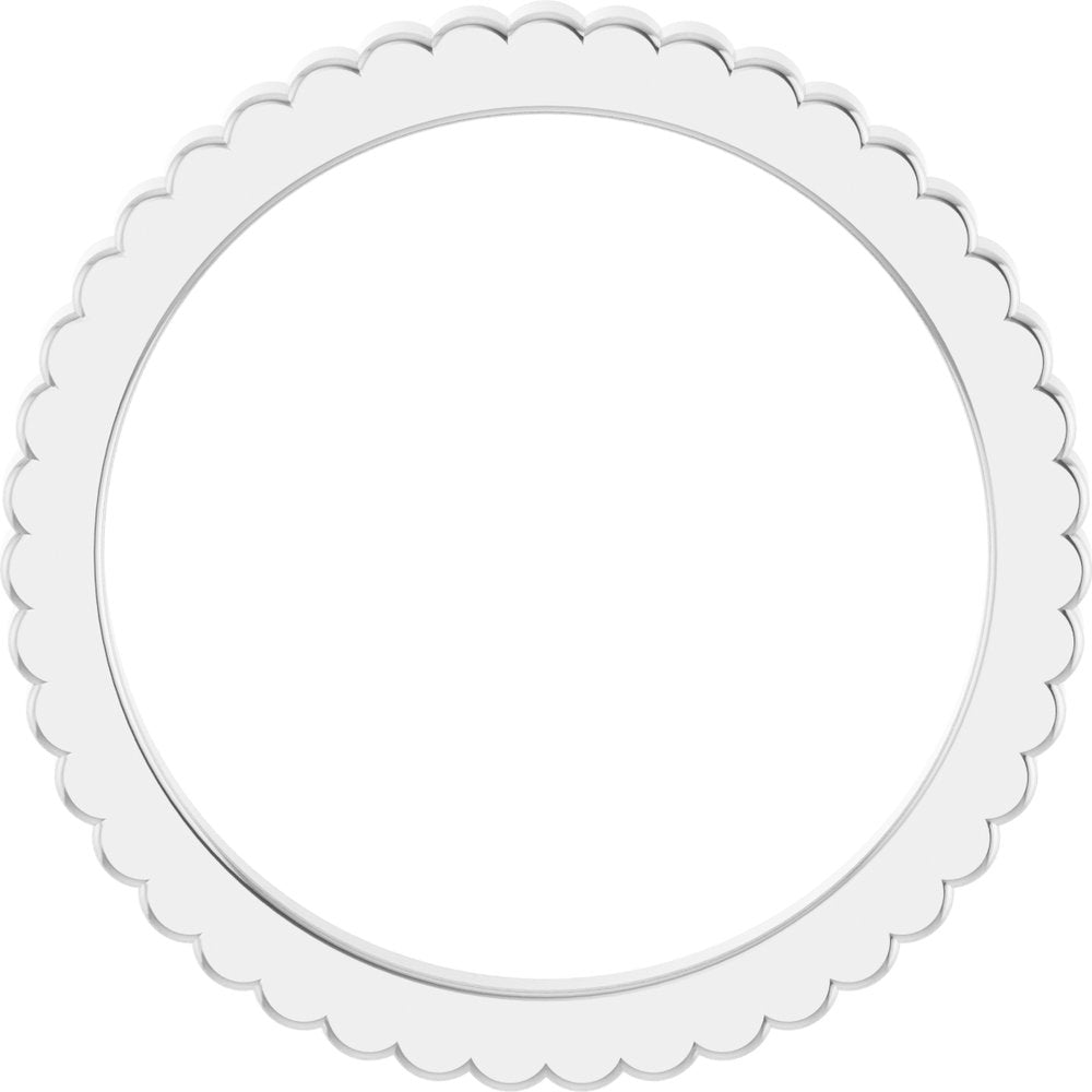 Sterling Silver 1.5 mm Grooved Half Round Band Size 6