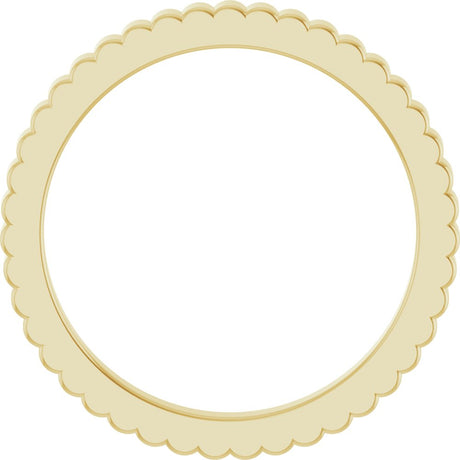 14K Yellow Gold 1.5 mm Grooved Half Round Band Size 6