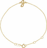 14K Yellow Initial G 6 1/2-7 1/2" Bracelet