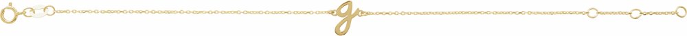 14K Yellow Initial G 6 1/2-7 1/2" Bracelet