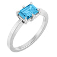 Sterling Silver Natural Swiss Blue Topaz Ring