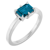 Sterling Silver Natural London Blue Topaz Ring