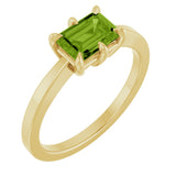 14K Yellow Natural Peridot Ring