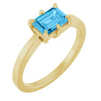 14K Yellow Natural Swiss Blue Topaz Ring