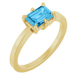 14K Yellow Natural Swiss Blue Topaz Ring