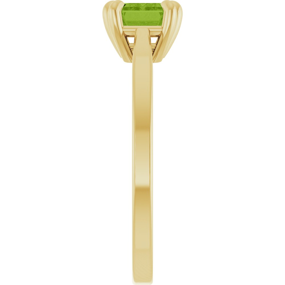 14K Yellow Natural Peridot Ring