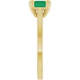 14K Yellow Gold Lab-Grown Emerald Ring