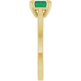 14K Yellow Lab-Grown Emerald Ring