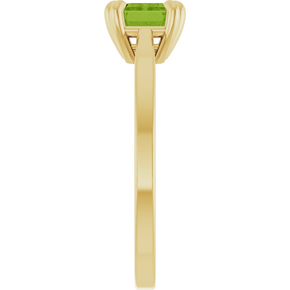 14K Yellow Natural Peridot Ring