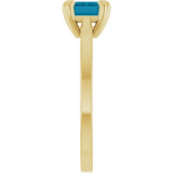 14K Yellow Natural London Blue Topaz Ring