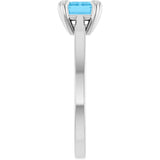 Sterling Silver Natural Swiss Blue Topaz Ring