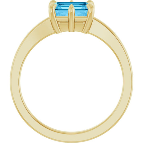 14K Yellow Natural Swiss Blue Topaz Ring