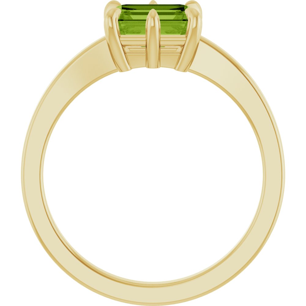 14K Yellow Natural Peridot Ring