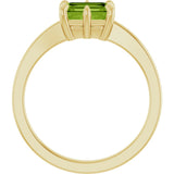 14K Yellow Natural Peridot Ring