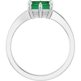 Sterling Silver Lab-Grown Emerald Ring