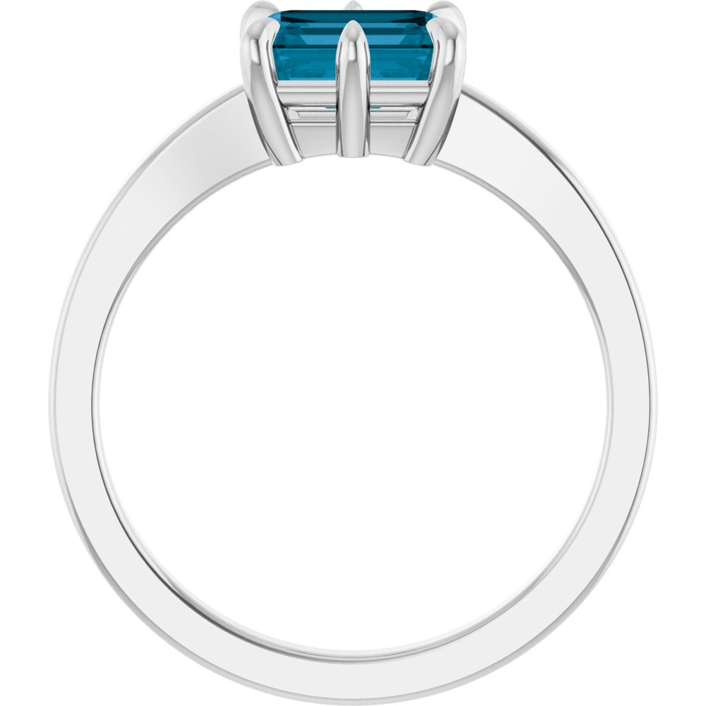 Sterling Silver Natural London Blue Topaz Ring