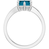 Sterling Silver Natural London Blue Topaz Ring