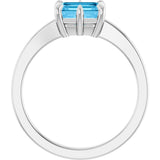 Sterling Silver Natural Swiss Blue Topaz Ring