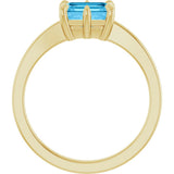 14K Yellow Natural Swiss Blue Topaz Ring