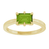 14K Yellow Natural Peridot Ring