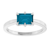 Sterling Silver Natural London Blue Topaz Ring