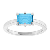 Sterling Silver Natural Swiss Blue Topaz Ring