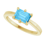 14K Yellow Natural Swiss Blue Topaz Ring