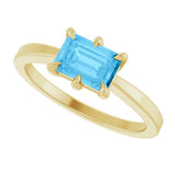 14K Yellow Natural Swiss Blue Topaz Ring