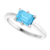 Sterling Silver Natural Swiss Blue Topaz Ring