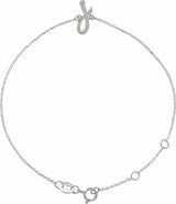 Sterling Silver Initial J 6 1/2-7 1/2" Bracelet