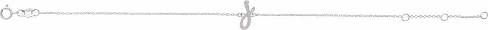 Sterling Silver Initial J 6 1/2-7 1/2" Bracelet