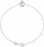 14K White Initial T 6 1/2-7 1/2" Bracelet