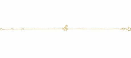 14K Yellow Initial Y 6 1/2-7 1/2" Bracelet