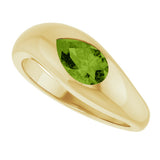 14K Yellow Gold Natural Peridot Ring