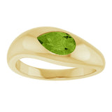 14K Yellow Gold Natural Peridot Ring