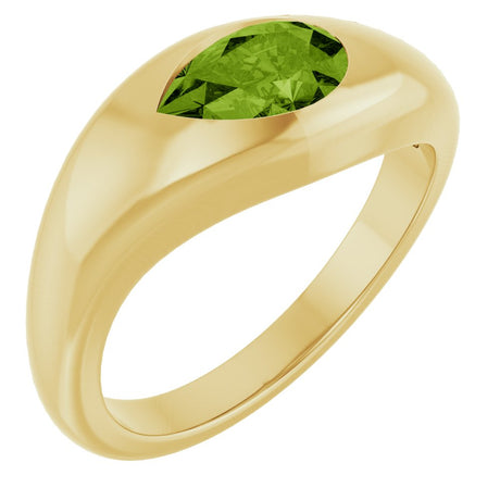 14K Yellow Gold Natural Peridot Ring
