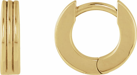 14K Yellow Gold Hinged 10 mm Huggie Hoop Earrings